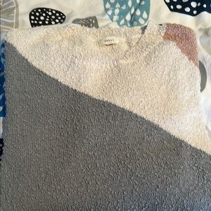 Debut Colorblock Crew Neck Sweater - Cream, Gray, Brown